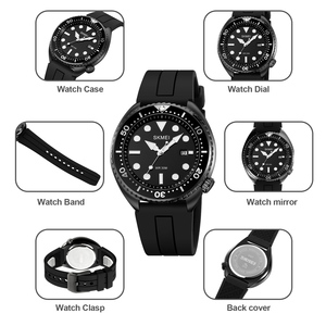 Reloj cronógrafo redondo para hombre, correa de silicona de lujo, reloj de cuarzo resistente al agua 30M, relojes al por mayor - Product Image 2