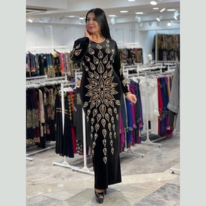 नोटेबिलिटी वेवेट उच्च गुणवत्ता वाले गैंडे रूबे जातीय स्लिम मोर पोशाक अबाया - Product Image 5