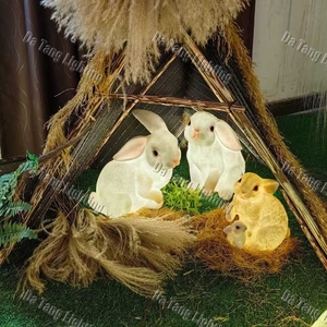 Custom Fiberglass Rabbit Decorative <b>Light</b> with 3D LED Motif Sculpture and Flexible Design Options - Product Image 6