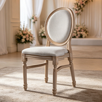 Vente en gros de bonne qualité Chaise française classique à dossier rond de style Louis Chaise en bois massif naturel utilisée pour un mariage dans un hôtel, un restaurant