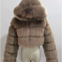 Veste en fourrure de renard véritable de luxe pour femmes, style court, à capuche, fourrure de renard authentique, fournisseur direct d'usine, fabricant