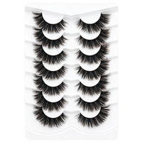 Lot de 7 paires de faux cils en vison synthétique, volumineux et moelleux, faciles à poser pour débutantes, réutilisables, maquillage des yeux, beauté, OEM