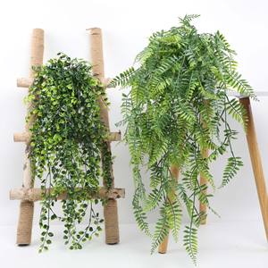 Planta de flores colgantes artificiales de helecho de bonsái persa de cinco bifurcaciones de alta calidad para boda Navidad graduación Año Nuevo plástico - Product Image 2