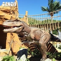 Kapalı elektronik Robot dinozor Trex modeli okul anaokulu için Daycare havaalanı alışveriş merkezi kamu alanı metalden yapılmış