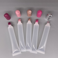 Tubes de baume à lèvres en silicone à presser, emballage en plastique souple, impression sérigraphique, huile à lèvres, brillant à lèvres, tube de brillant à lèvres, applicateur en plastique