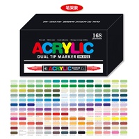 Marqueurs acryliques à double pointe, imperméables, 60 couleurs, avec logo personnalisé, pour graffiti, peinture acrylique permanente, ensemble de marqueurs artistiques