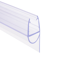 Tira de Sellado de Borde de Plástico Transparente Impermeable al por Mayor, Sello para Puerta de Vidrio de Ducha, Tira de Sellado Inferior para Puerta para Vidrio de 10 mm