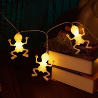 Guirlande lumineuse LED 3M 20 LED à piles, motif squelette, pour Halloween, décoration de festival, lumières de vacances
