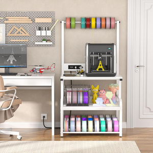 Mesa de Impresión <span class=keywords><strong>3D</strong></span> Grande JH-Mech con Almacenamiento de Filamento, Soporte de Impresora de 4 Niveles Resistente para Taller, Oficina, Garaje - Product Image 1