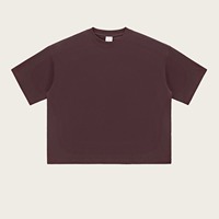 T-shirt Homme Oversize 220 GSM 100% Coton Tricoté Col Rond Manches Courtes Uni Décontracté Streetwear