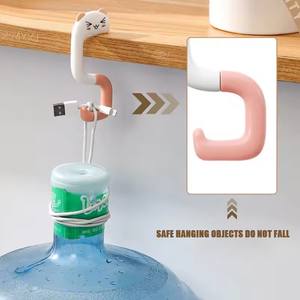 Crochet mural décoratif portable en plastique pour sacs à main, motif animal mignon, pour table ou mur - Product Image 2