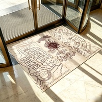Tapis de sol personnalisé avec carte vintage imprimée, motif rétro fantastique, design personnalisé pour la décoration de la chambre des nerds