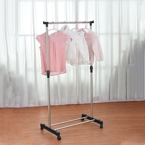 Source Manufacturers Percheros Riel de ropa de metal resistente Fácil de montar Perchero de ropa con ruedas - Product Image 3