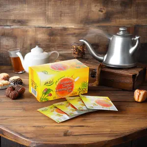 Caja de papel de embalaje de té de desintoxicación adelgazante vacía impresa personalizada, caja de Diseño de paquete de té con sabor a flor de cartón vacío para bolsita de té