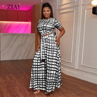 Ensemble deux pièces pour femmes, robe unie à imprimé, taille plus, ensemble deux pièces pour femmes