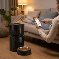 Distributeur automatique intelligent 4L pour chiens et chats avec double caméra HD, détection de mouvement, contrôle par application et alimentation à distance