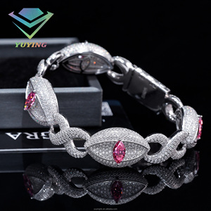 Pass Diamond Tester VVS Moissanite GRA certificate Eye <b>Infinity</b> Charm <b>Bracelet</b> 925 Silver 18K gold plated Iced out <b>bracelet</b> - Product Image 2