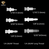 Adaptateur de raccordement médical à faible pression, filetage 1/4-28UNF, montage sur panneau vers connecteur cannelé, en plastique, femelle Luer Lock, pour tube