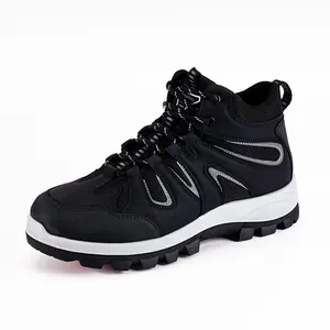 Men's Waterproof Leather Hiking Boots for Climbing and Camping Hard-Wearing Mountain Adventure Shoes