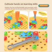 Boîte à outils de bricolage pour enfants avec vis et écrous, perceuse électrique, 208-357 pièces, rechargeable, marron beige, certifiée EN71 CPC, cadeau