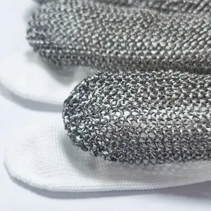 BSP A9 guantes de acero inossidabile anti taglio ostriche sgretolante macellaio resistente al taglio di sicurezza filo di acciaio inossidabile guanti metallici