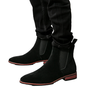 2025 Men's Chelsea Business Boots High Quality Faux Suede Upper Solid Pattern All Seasons Ankle Height Pointed Toe Rubber <b>Insole</b> - Product Image 1