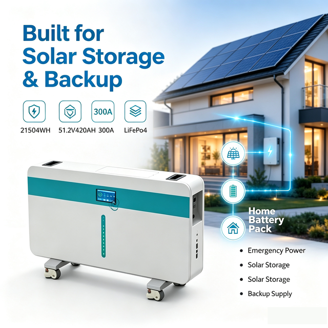 Solar Battery Storage Systems Home Smart Mobile Battery Pack 51.2V 420AH LiFePO4 Battery Pack for Energy Storage Solar Backup