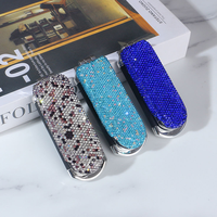 Xingyue XY Model Mini Peigne Miroir Pliant Portable Coussin d'Air Diamanté Strass Bling Kits Intérieurs pour Voiture Cosmétique Voyage