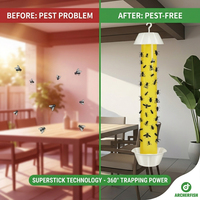 Trampa Adhesiva para Moscas de Primera Calidad, Sólida, Efectiva y Duradera, 360°, Ecológica, Impermeable, No Tóxica, de Larga Duración, para Interiores/Exteriores