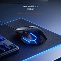 Souris optique filaire ergonomique USB INPHIC PG9 pour droitiers, 6 boutons, pour jeux, prise en charge RGB, macro