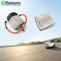 Nouveau Kit de Conversion Électrique Rawsuns RFD76-4kW 72V 4kW pour Véhicules Électriques avec Moteur PMSM à Fil Plat en Forme d'Épingle, Contrôleur Électrique et Onduleur Universel pour Tricycle