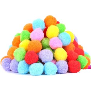 Pet Show 20Pcs 1.5 Inch Plush Cat Toy Balls Soft Pompon Kitten Interactive Play Quiet Indoor Cats Favorite - Product Image 1