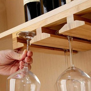 Soporte <span class=keywords><strong>de</strong></span> <span class=keywords><strong>madera</strong></span> para copas <span class=keywords><strong>de</strong></span> vino debajo del armario, estante para copas para el hogar, cocina, Bar, almacenamiento, estante elegante duradero para copas <span class=keywords><strong>de</strong></span> vino - Product Image 6