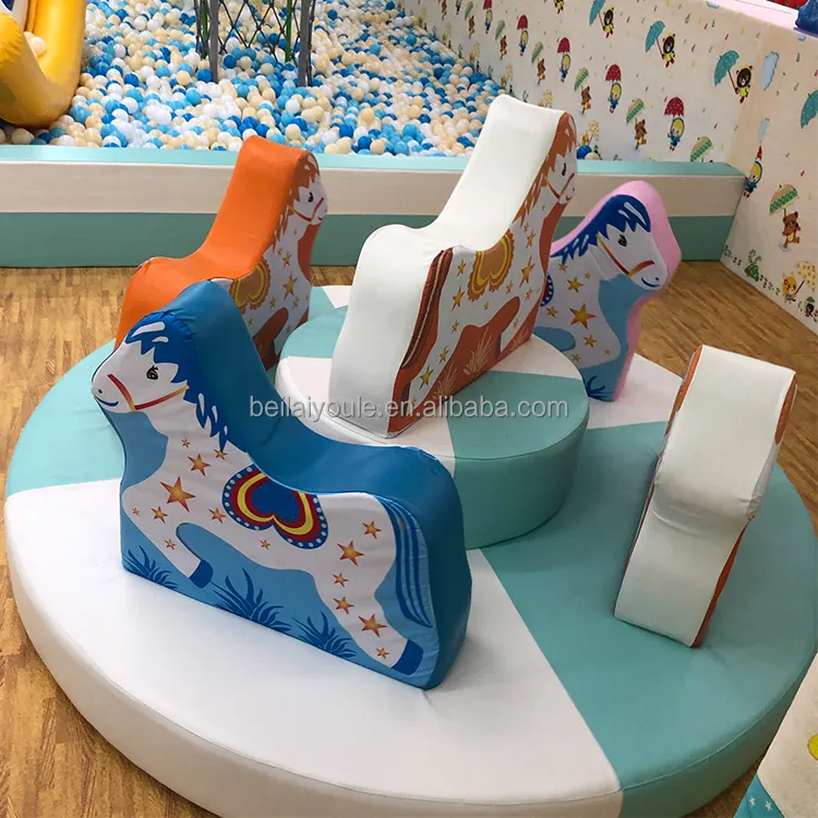 Pré-escolar Crianças Bebê Branco Soft Play Equipamentos Escalada Carrossel Criança Merry Go Round Indoor Playground Set