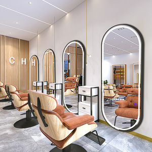 Best Selling Modern LED Light <b>Wall</b>-Mounted Hair Salon Baber <b>Mirror</b> New Style Barber Shop Beauty Salon Hair Cutting <b>Mirror</b> - Product Image 5