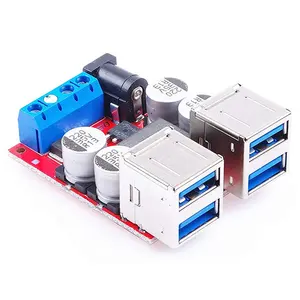 DC-DC 차량 충전 보드 12V 24V (8-35V) 5V 8A 스텝 다운 벅 전원 공급 장치 모듈 4 포트 USB 출력 모바일 충전기 자동차