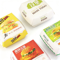 Boîte à hamburger jetable et compostable pour la restauration rapide, avec impression de logo personnalisée de qualité alimentaire et respectueuse de l'environnement