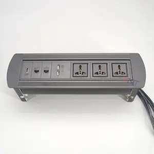 BNT Desktop Flip Over Power Socket Customized Plug UK US Universal for Office Furniture Tabletop