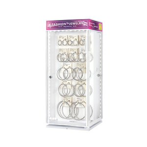 Expositor vertical moderno de acrílico para llaveros con iluminación LED, 5 niveles, para joyería, pendientes, uso en tiendas minoristas. - Product Image 6