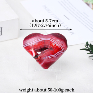หินอาเกตแกะสลักรูปหัวใจหลากสีคุณภาพสูงสำหรับตกแต่ง ขายส่ง - Product Image 4