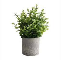 Tanaman Buatan Eucalyptus Rosemary Pot Silinder Laris Manis, Ramah Lingkungan, Cocok untuk Hadiah Thanksgiving