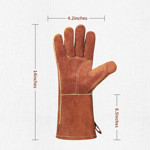 कार्य सुरक्षा के लिए उच्च गुणवत्ता वाले काउहाइड चमड़ा प्रतिरोधी वेल्डिंग दस्ताने - Product Image 5