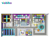 Centre de divertissement familial commercial, équipement de terrain de jeux intérieur avec allée de bowling, parc de trampolines, toboggans, piscine à balles, sur mesure