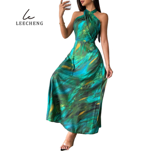 Elegante da donna Casual abito estivo Vintage con stampa Tie Dye lungo Frenum abito da insegnante <span class=keywords><strong>per</strong></span> feste di festa stile formale - Product Image 6