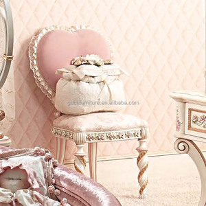 Mesa y silla de madera maciza para niños, Muebles personalizados, dormitorio europeo, rosa, tallado, pintado a mano - Product Image 4