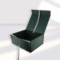 Cajas de Regalo Rígidas Magnéticas de Lujo Personalizadas en Verde Mate, Juego de Cajas para Prendas