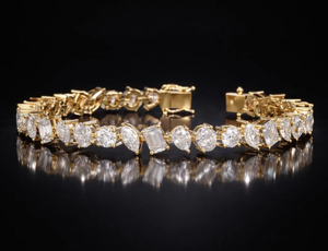 Pulsera de tenis con eslabones cubanos y diamantes de formas variadas, de latón, joyería para fiesta, micro pavé, chapada en oro rosa para hombre - Product Image 6