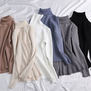 Pull col roulé femme automne-hiver coréen en nylon épais, haut ajusté noir tricoté, chemise de base élégante et tendance - Product Image 5
