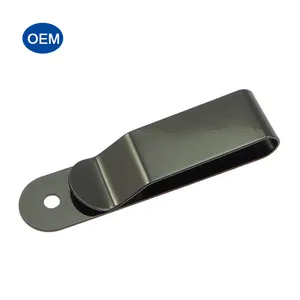 Piezas de estampación de Metal, Clip de Metal plegable, Clip de resorte de cinturón de Metal, Clip de acero de resorte negro