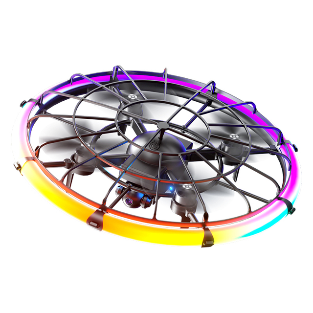 2.4G Electric RC Quadcopter 4-Channel Remote Control 360 Rolling Stunt Aerial UFO Drone for Kids Small Size Dazzling Flying Disc